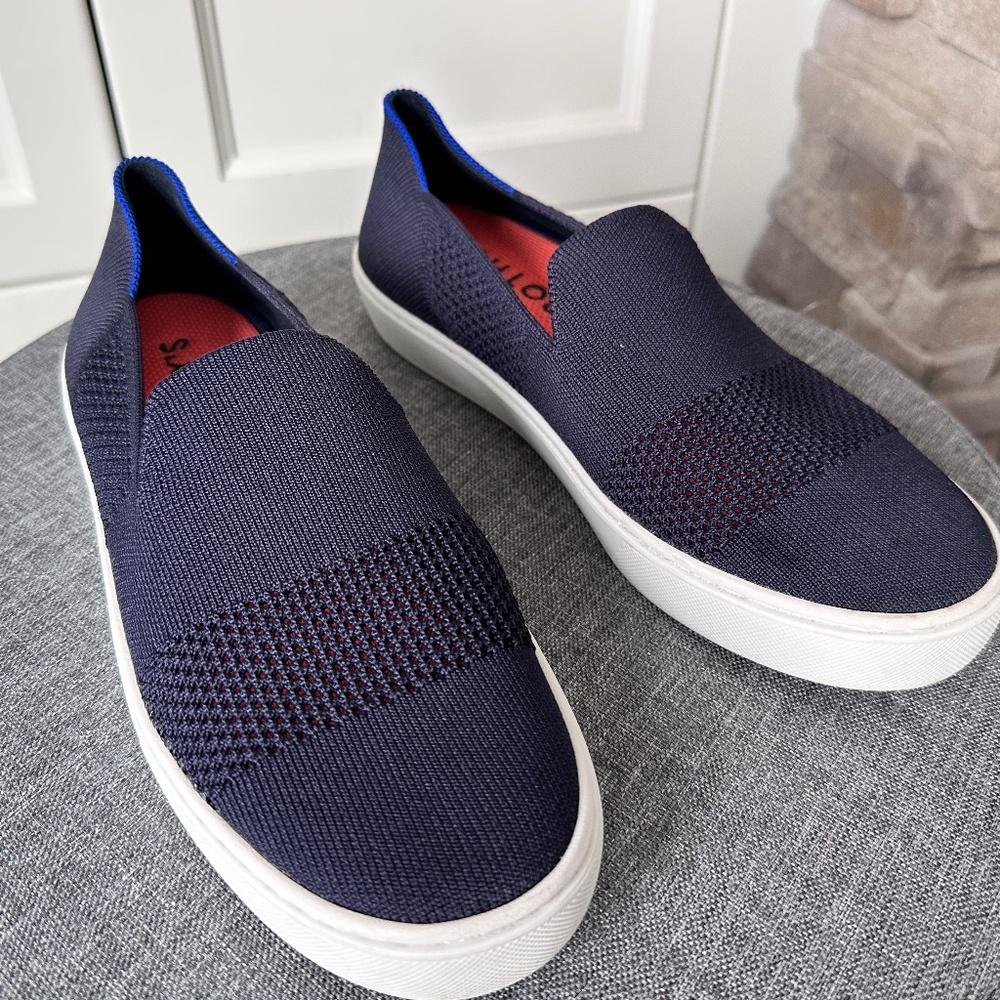 Rothy's Original Slip on Maritime Lattice Stitch Navy - 7.5